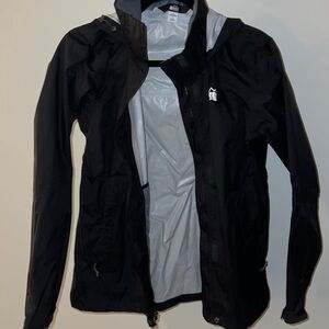 REI black rain jacket